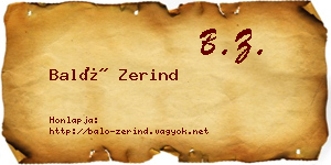 Baló Zerind névjegykártya